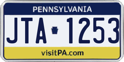 PA license plate JTA1253
