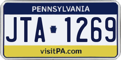 PA license plate JTA1269