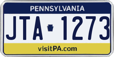 PA license plate JTA1273