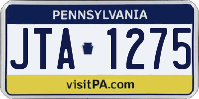 PA license plate JTA1275
