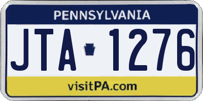 PA license plate JTA1276