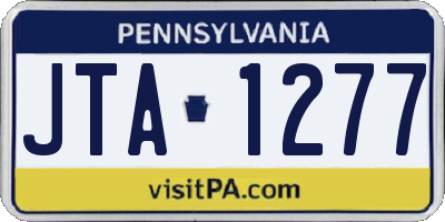 PA license plate JTA1277
