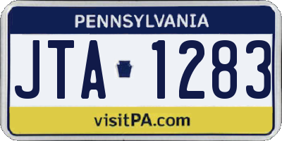 PA license plate JTA1283