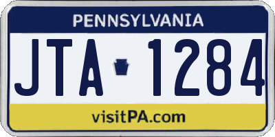 PA license plate JTA1284