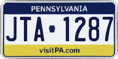 PA license plate JTA1287