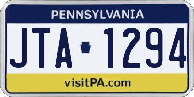 PA license plate JTA1294