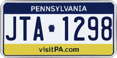 PA license plate JTA1298