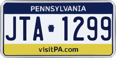 PA license plate JTA1299