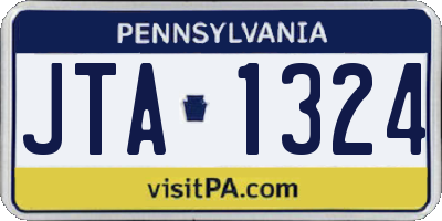 PA license plate JTA1324