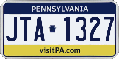 PA license plate JTA1327