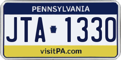 PA license plate JTA1330