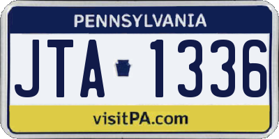 PA license plate JTA1336