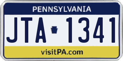 PA license plate JTA1341
