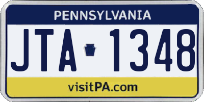PA license plate JTA1348
