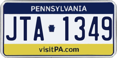 PA license plate JTA1349