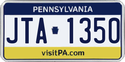 PA license plate JTA1350