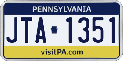 PA license plate JTA1351
