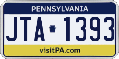 PA license plate JTA1393