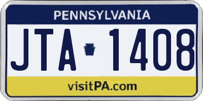PA license plate JTA1408