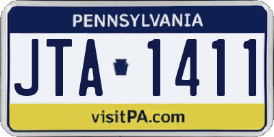 PA license plate JTA1411