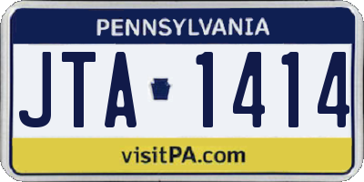 PA license plate JTA1414