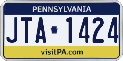 PA license plate JTA1424