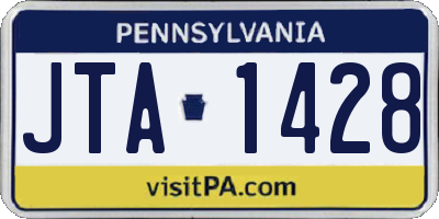 PA license plate JTA1428