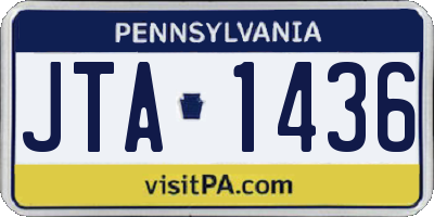 PA license plate JTA1436