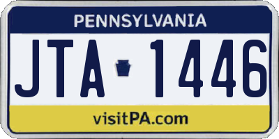 PA license plate JTA1446