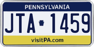 PA license plate JTA1459