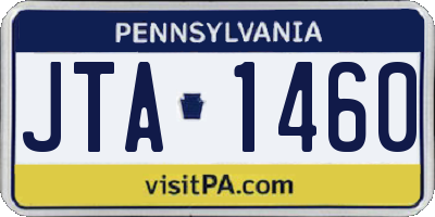 PA license plate JTA1460
