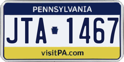 PA license plate JTA1467