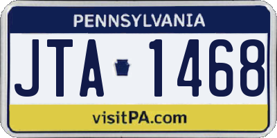 PA license plate JTA1468