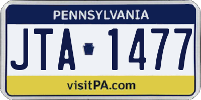 PA license plate JTA1477