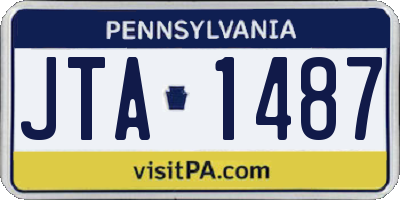 PA license plate JTA1487