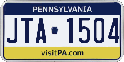 PA license plate JTA1504