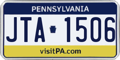 PA license plate JTA1506