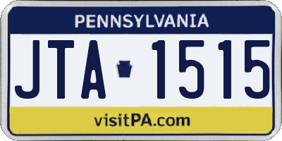 PA license plate JTA1515