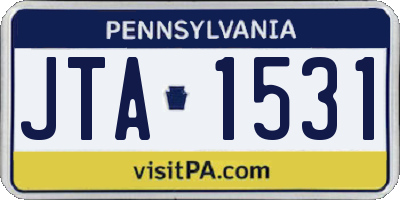 PA license plate JTA1531