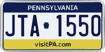PA license plate JTA1550