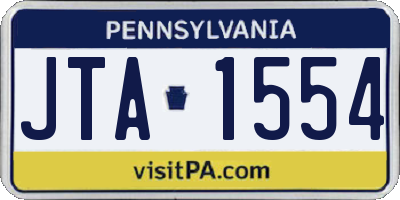 PA license plate JTA1554