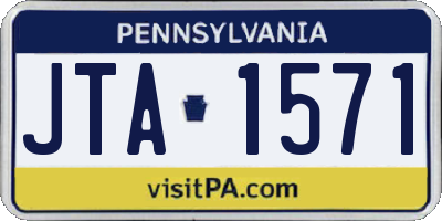 PA license plate JTA1571