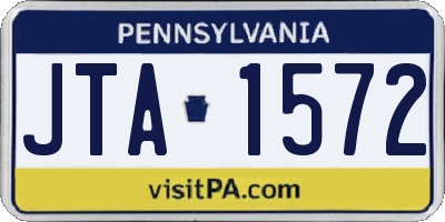 PA license plate JTA1572