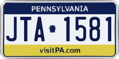 PA license plate JTA1581