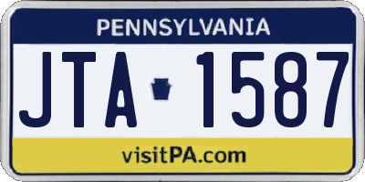 PA license plate JTA1587