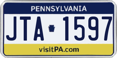 PA license plate JTA1597