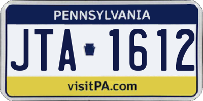 PA license plate JTA1612