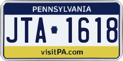 PA license plate JTA1618