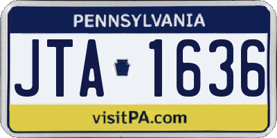 PA license plate JTA1636