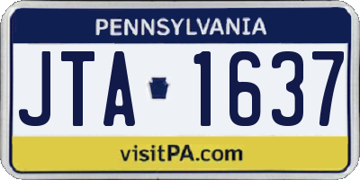 PA license plate JTA1637